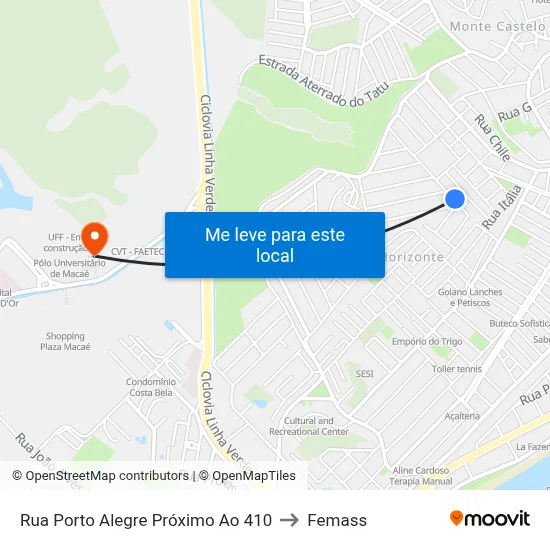 Rua Porto Alegre Próximo Ao 410 to Femass map