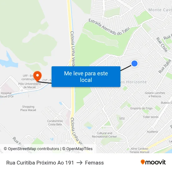 Rua Curitiba Próximo Ao 191 to Femass map