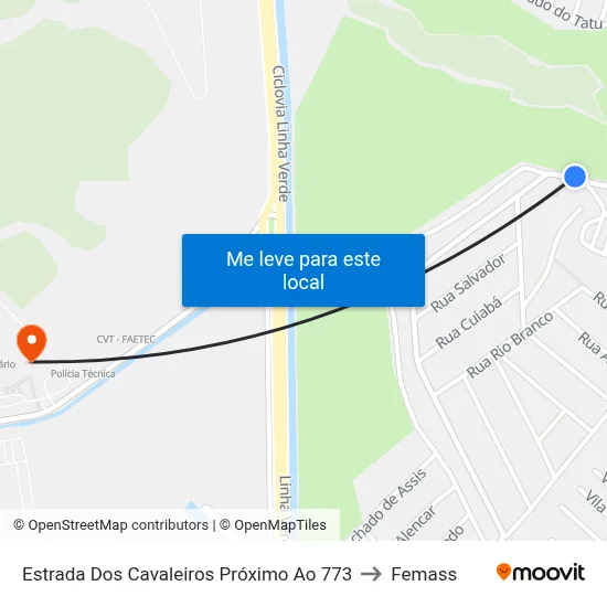 Estrada Dos Cavaleiros Próximo Ao 773 to Femass map