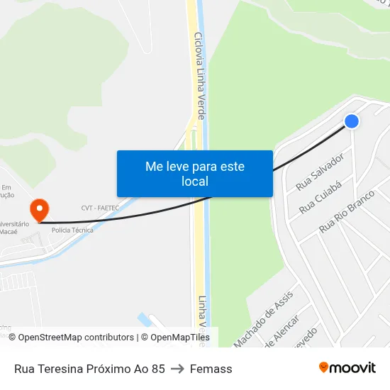 Rua Teresina Próximo Ao 85 to Femass map