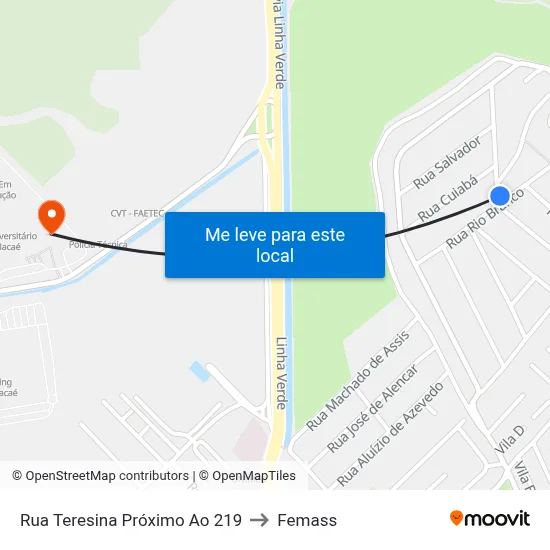 Rua Teresina Próximo Ao 219 to Femass map