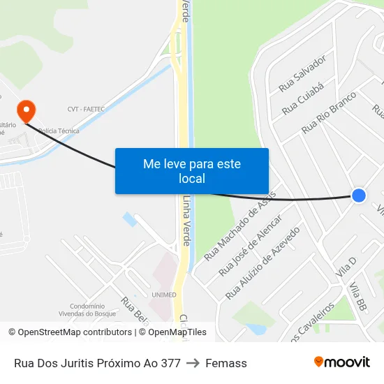 Rua Dos Juritis Próximo Ao 377 to Femass map