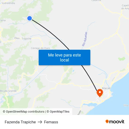 Fazenda Trapiche to Femass map
