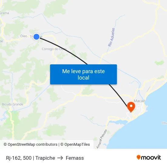 Rj-162, 500 | Trapiche to Femass map