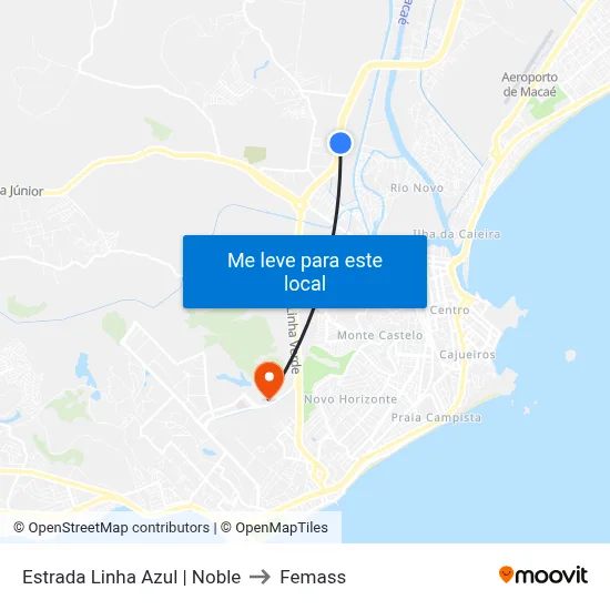 Estrada Linha Azul | Noble to Femass map