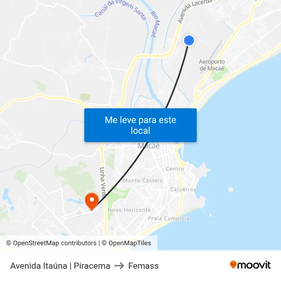 Avenida Itaúna | Piracema to Femass map