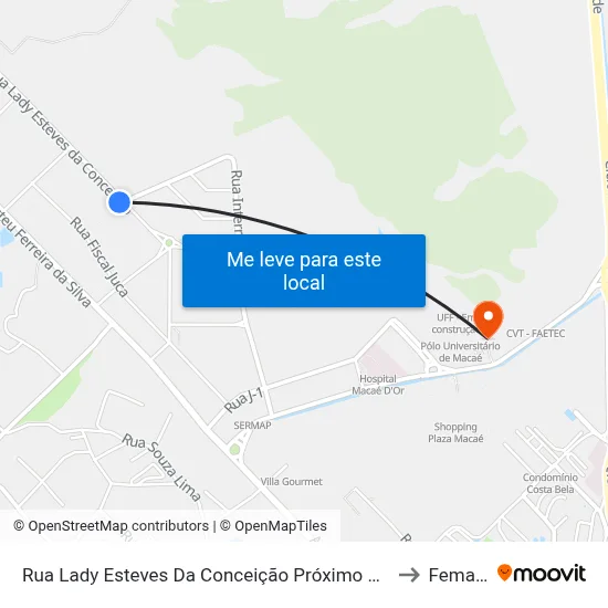 Rua Lady Esteves Da Conceição Próximo Ao 351 to Femass map