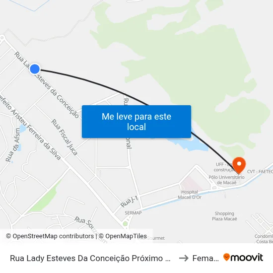 Rua Lady Esteves Da Conceição Próximo Ao 720 to Femass map