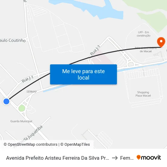 Avenida Prefeito Aristeu Ferreira Da Silva Próximo Ao 1675 to Femass map