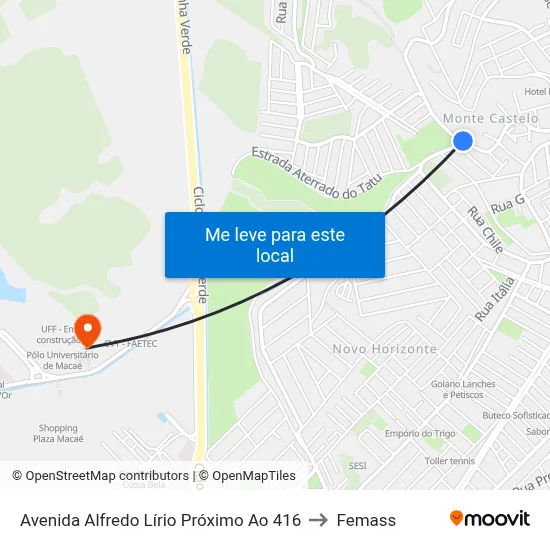 Avenida Alfredo Lírio Próximo Ao 416 to Femass map