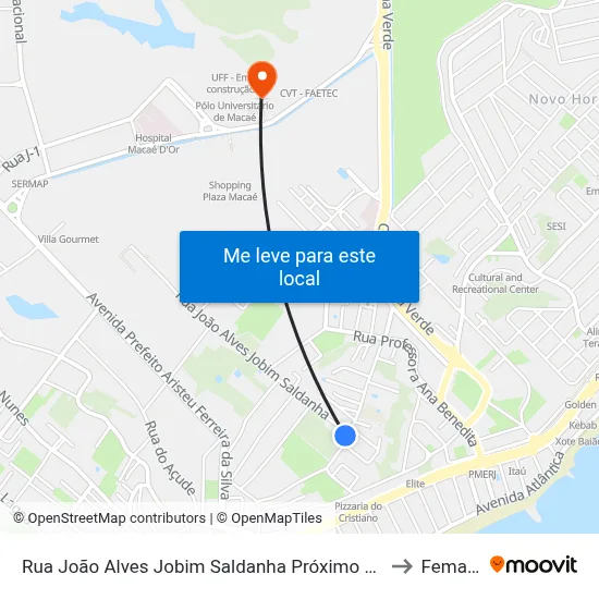 Rua João Alves Jobim Saldanha Próximo Ao 15 to Femass map