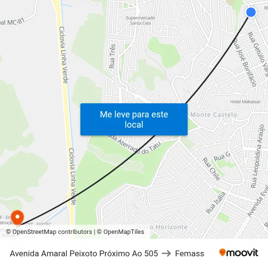 Avenida Amaral Peixoto Próximo Ao 505 to Femass map
