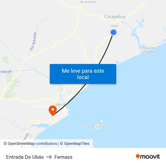 Entrada De Ubás to Femass map