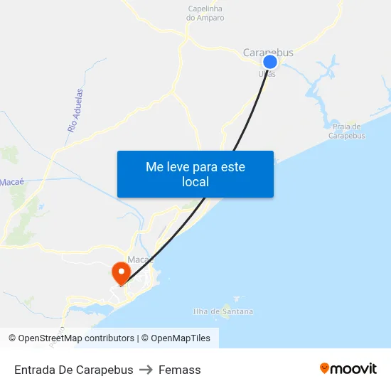 Entrada De Carapebus to Femass map
