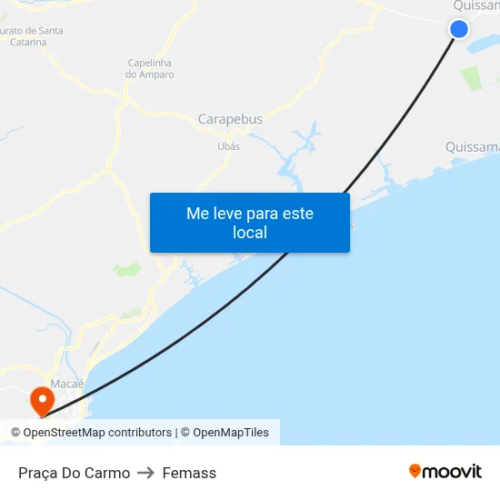 Praça Do Carmo to Femass map