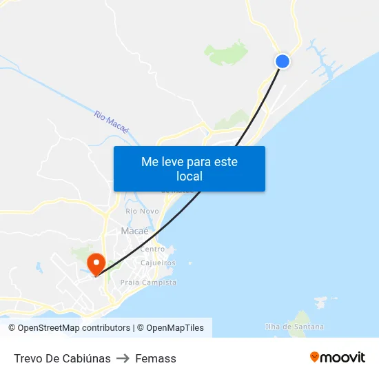 Trevo De Cabiúnas to Femass map