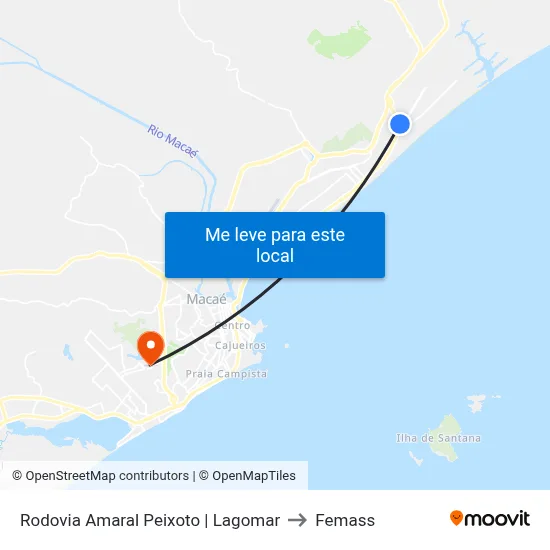 Rodovia Amaral Peixoto | Lagomar to Femass map