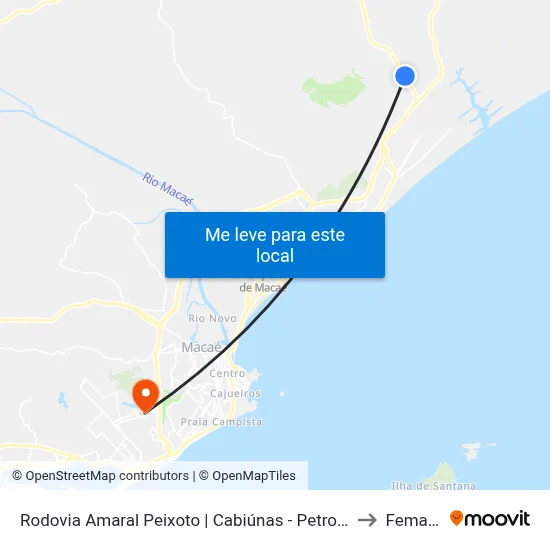 Rodovia Amaral Peixoto | Cabiúnas - Petrobras to Femass map