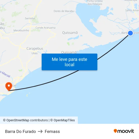 Barra Do Furado to Femass map
