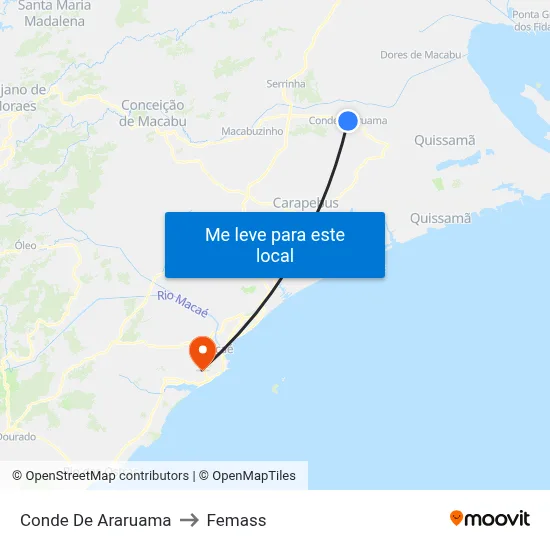 Conde De Araruama to Femass map