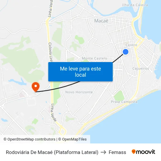 Rodoviária De Macaé (Plataforma Lateral) to Femass map