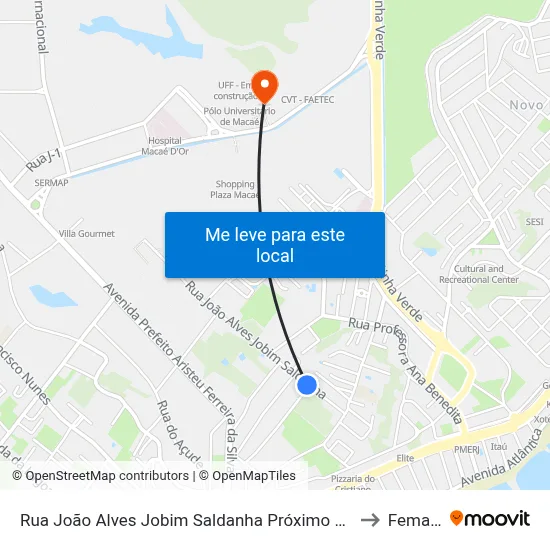 Rua João Alves Jobim Saldanha Próximo Ao 197 to Femass map