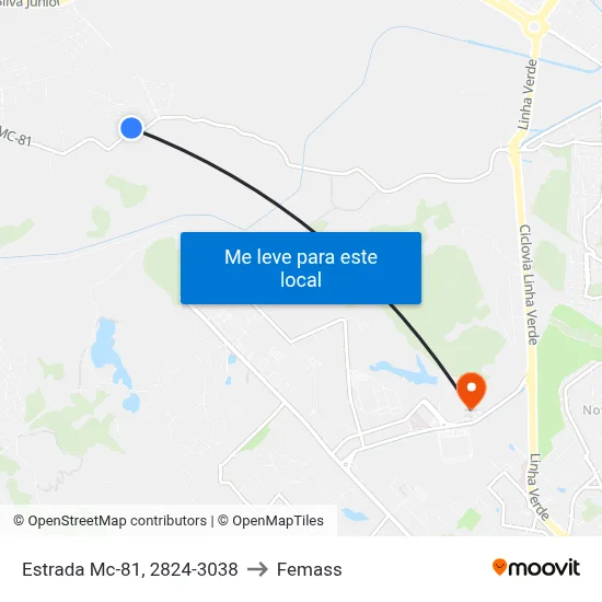 Estrada Mc-81, 2824-3038 to Femass map