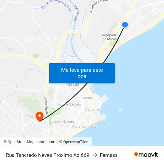 Rua Tancredo Neves Próximo Ao 669 to Femass map