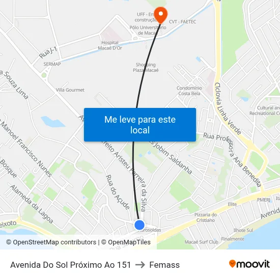 Avenida Do Sol Próximo Ao 151 to Femass map
