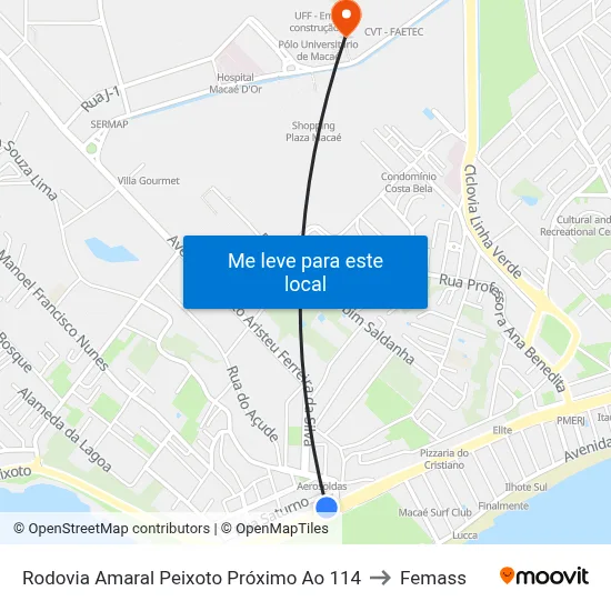Rodovia Amaral Peixoto Próximo Ao 114 to Femass map