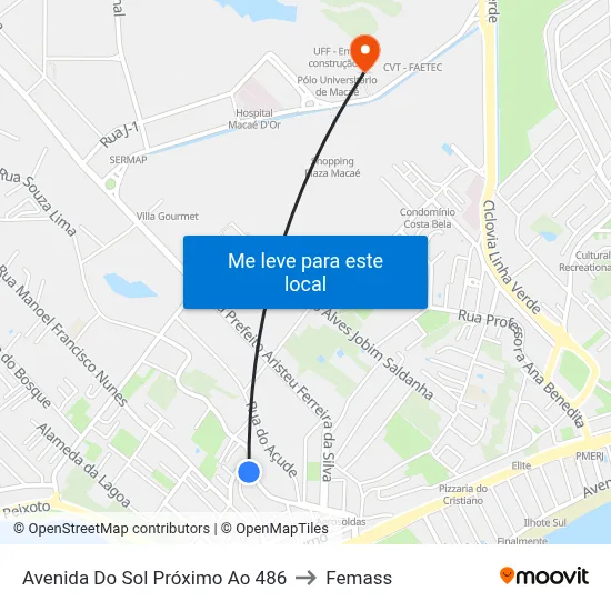 Avenida Do Sol Próximo Ao 486 to Femass map