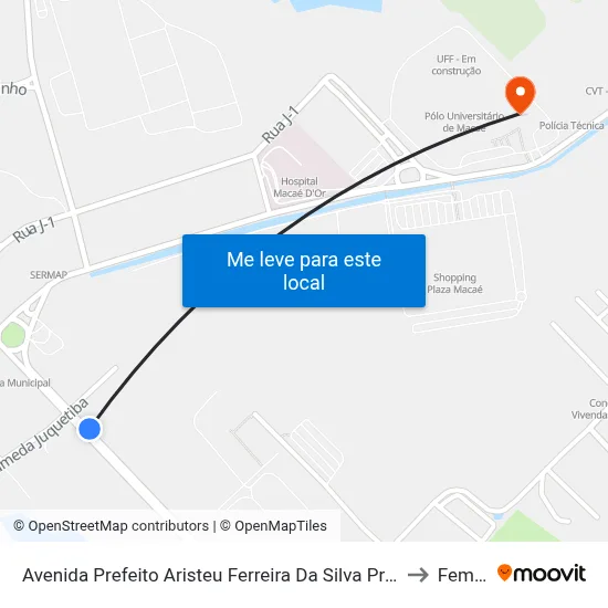 Avenida Prefeito Aristeu Ferreira Da Silva Próximo Ao 1270 to Femass map