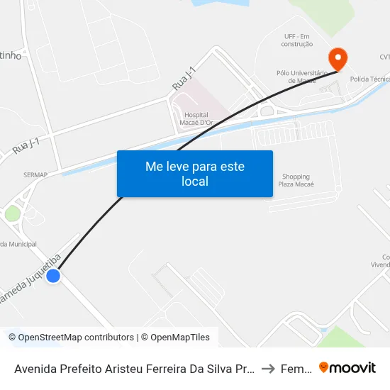 Avenida Prefeito Aristeu Ferreira Da Silva Próximo Ao 4562 to Femass map