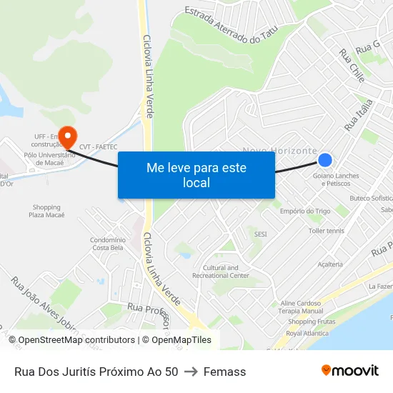 Rua Dos Juritís Próximo Ao 50 to Femass map