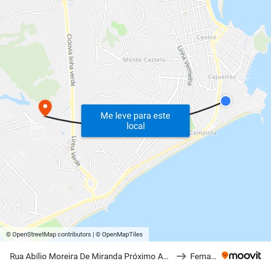 Rua Abílio Moreira De Miranda Próximo Ao 134 to Femass map