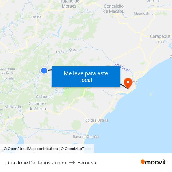 Rua José De Jesus Junior to Femass map