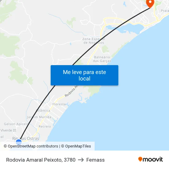 Rodovia Amaral Peixoto, 3780 to Femass map