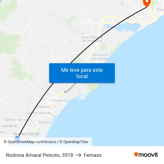 Rodovia Amaral Peixoto, 3518 to Femass map