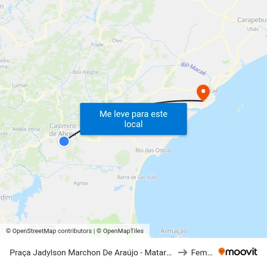 Praça Jadylson Marchon De Araújo - Mataruna (Ônibus) to Femass map