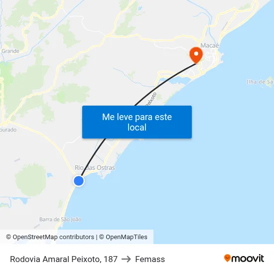 Rodovia Amaral Peixoto, 187 to Femass map