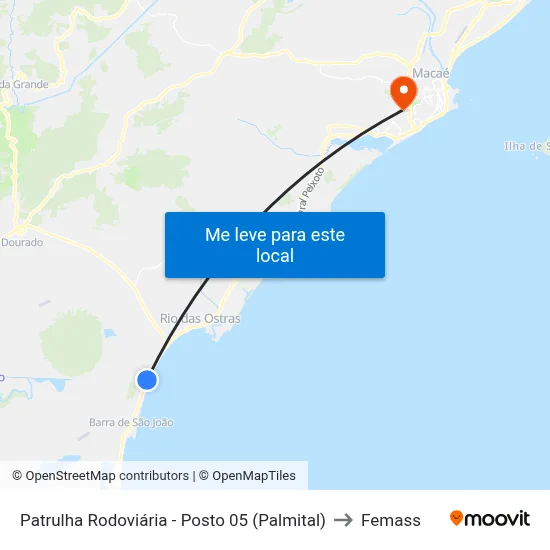 Patrulha Rodoviária - Posto 05 (Palmital) to Femass map