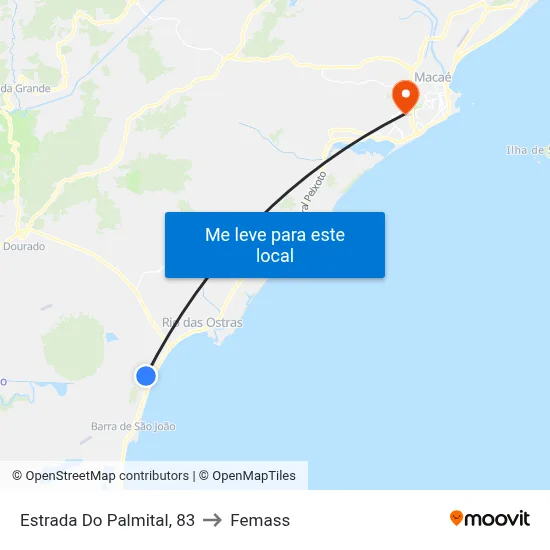 Estrada Do Palmital, 83 to Femass map