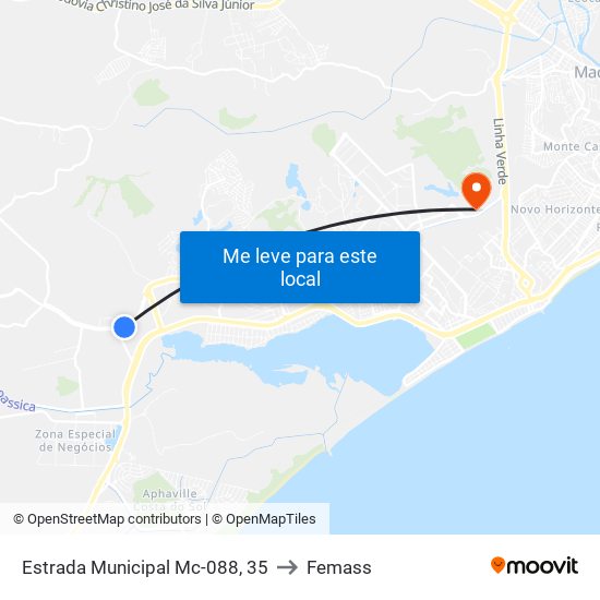 Estrada Municipal Mc-088, 35 to Femass map