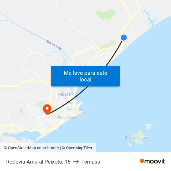 Rodovia Amaral Peixoto, 16 to Femass map
