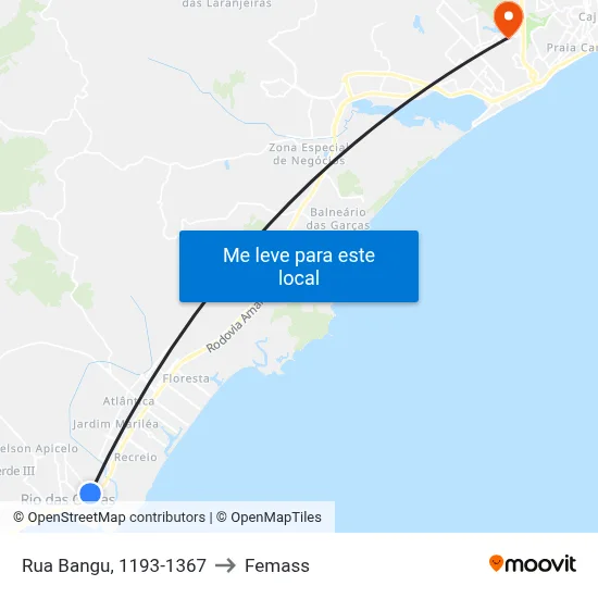 Rua Bangu, 1193-1367 to Femass map