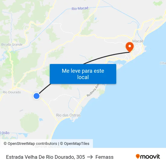 Estrada Velha De Rio Dourado, 305 to Femass map