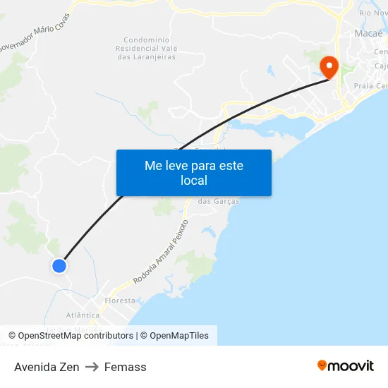 Avenida Zen to Femass map