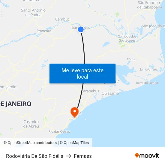 Rodoviária De São Fidélis to Femass map