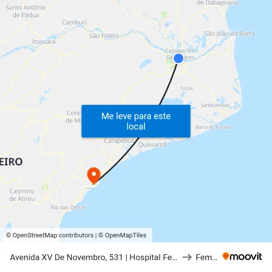 Avenida XV De Novembro, 531 | Hospital Ferreira Machado to Femass map