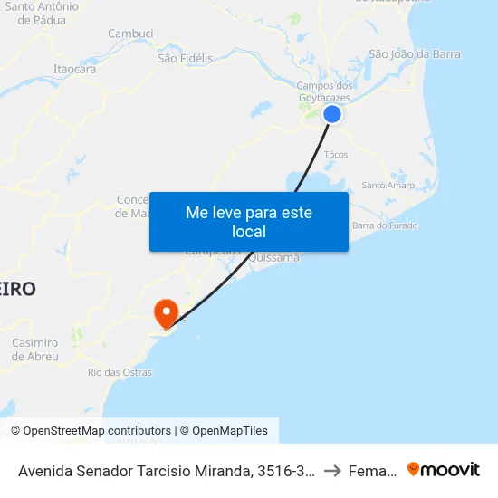 Avenida Senador Tarcisio Miranda, 3516-3562 to Femass map